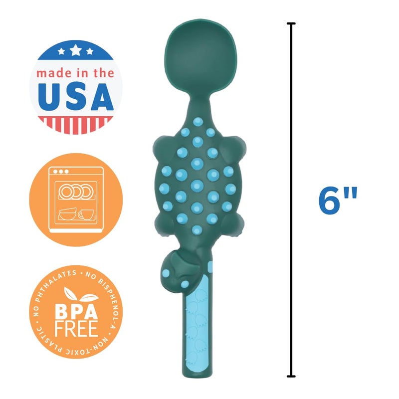 Constructive Eating - Toddler Dinosaur Utensils Made in USA - Silverware for Toddlers - Utensils for Kids - Constructive Eating Utensil Set - Image 4